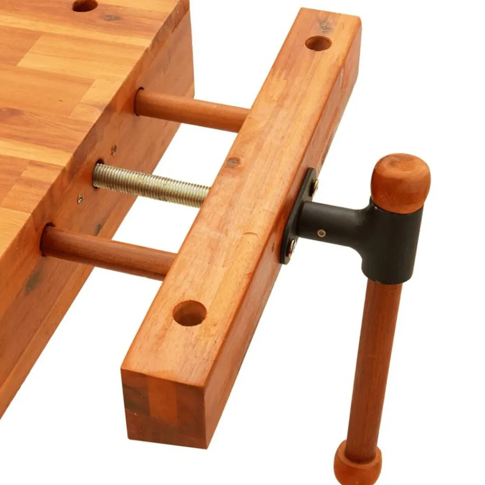 vidaXL Accesorios De Bricolaje-Tablero banco de trabajo con tornillo banco madera 52x44x9,5 cm