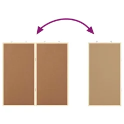 vidaXL Material De Oficina-Tablero de Anuncios Manual Marrón 80 x 80 x 1.4 cm