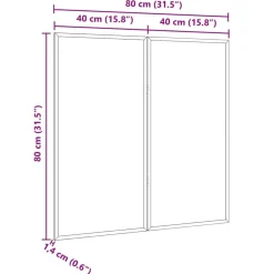 vidaXL Tablero de Anuncios Manual Negro 80 x 80 x 1.4 cm