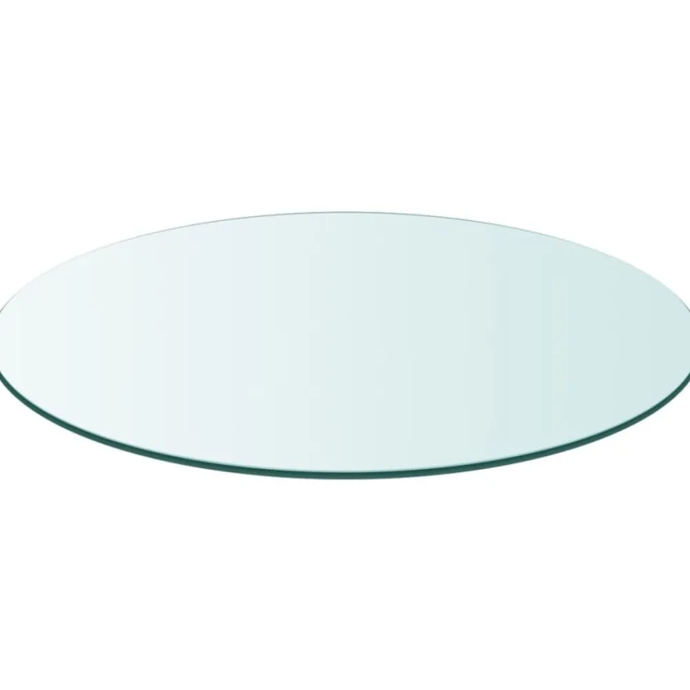 vidaXL Tablero de cristal templado redondo 300 mm Transparente Online