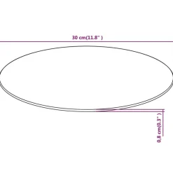 vidaXL Tablero de cristal templado redondo 300 mm Transparente Online