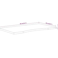 vidaXL Tablero de escritorio rectangular madera de acacia 90x50x2,5 cm Discount