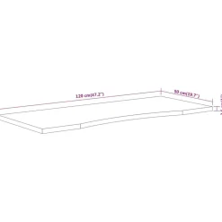 vidaXL Tablero de escritorio rectangular madera acacia 120x50x2,5 cm New
