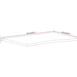 vidaXL Tablero de escritorio con curva madera mango rugosa 90x60x2,5cm Online
