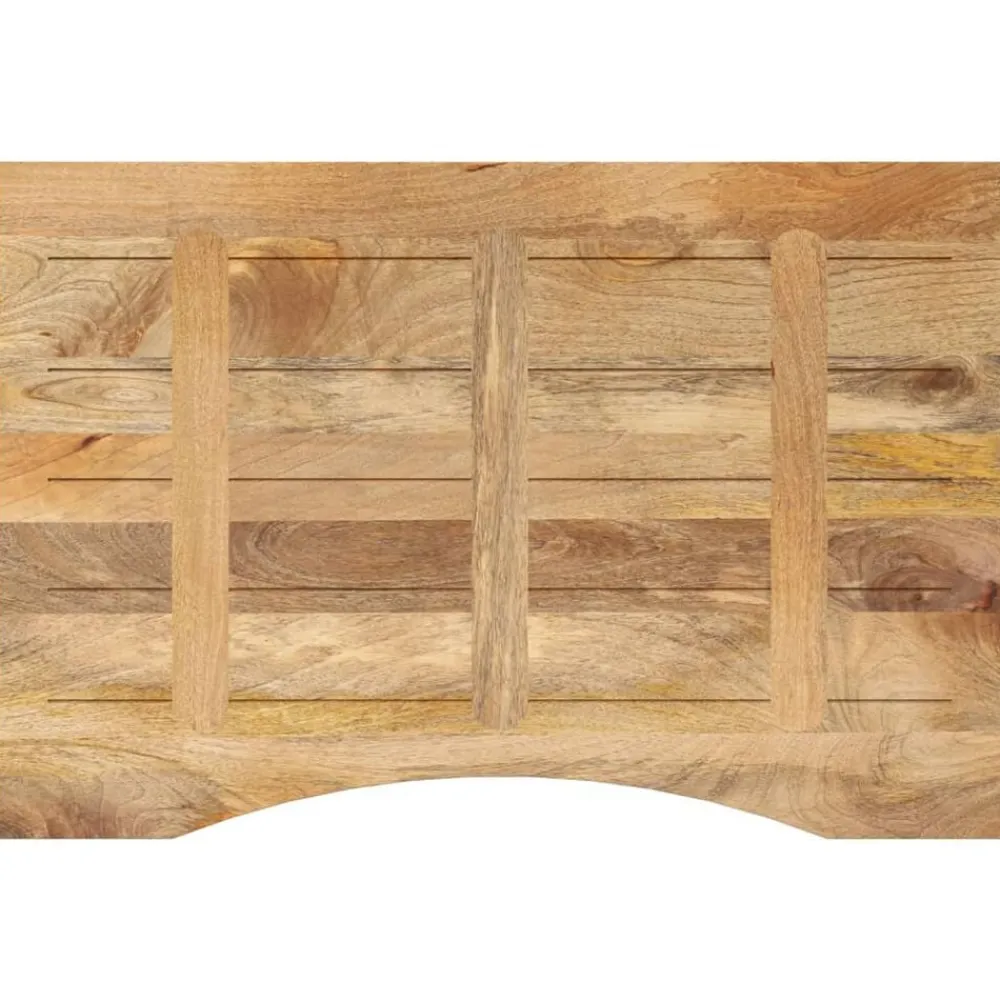 vidaXL Tablero de escritorio con curva madera mango rugosa 90x60x2,5cm