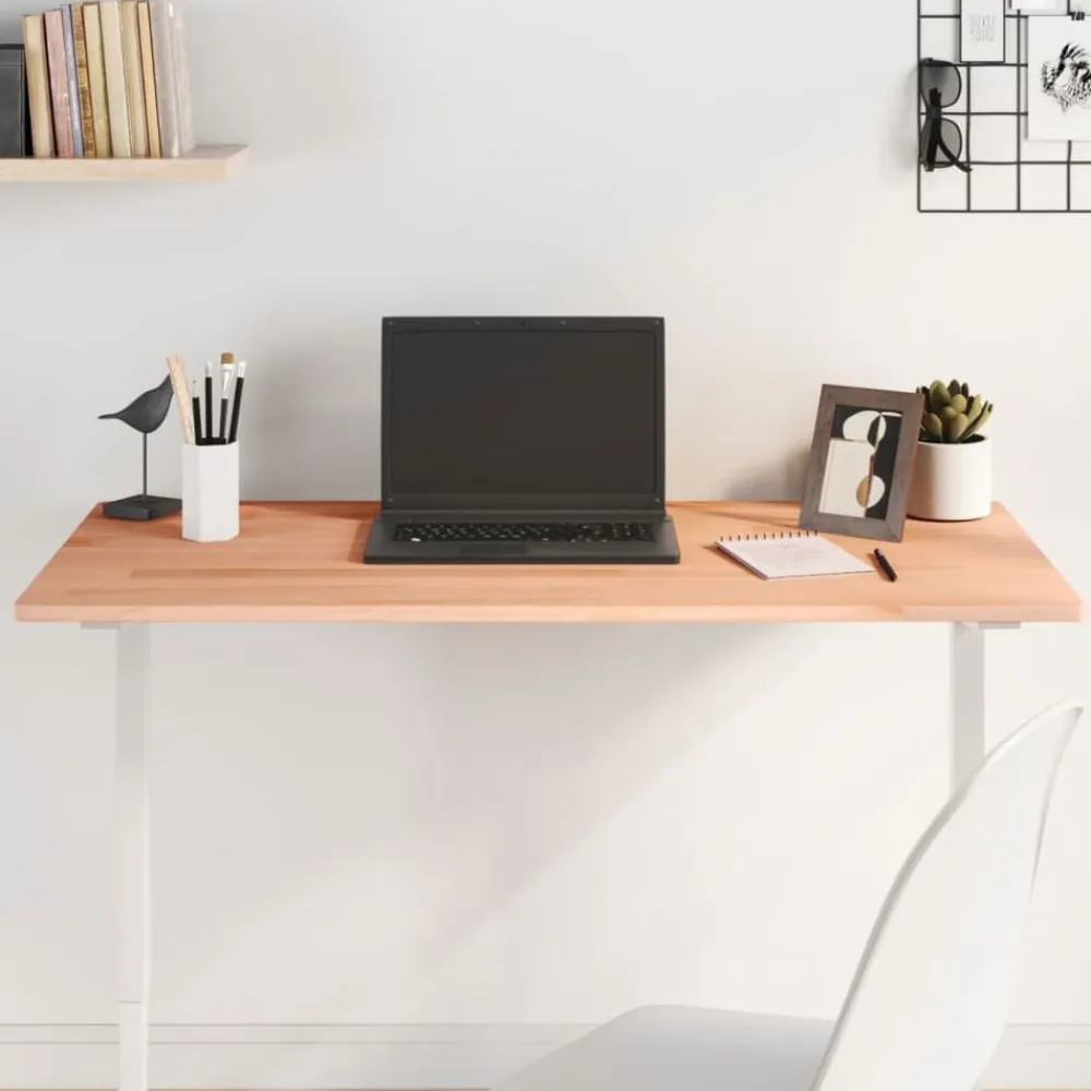 vidaXL Accesorios Para Mobiliario De Oficina-Tablero de escritorio madera maciza de haya 100x50x1,5 cm