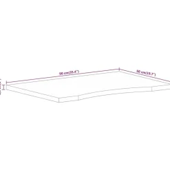 vidaXL Tablero de escritorio con curva madera mango rugosa 90x50x2,5cm Sale