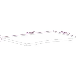 vidaXL Tablero de escritorio con curva madera mango rugosa 80x50x2,5cm Hot