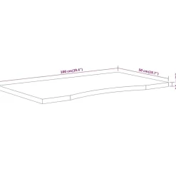 vidaXL Tablero de escritorio rectangular madera acacia 100x50x2,5 cm
