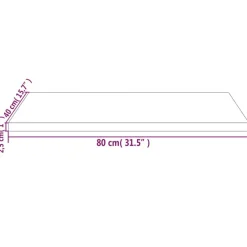 vidaXL Tablero de escritorio madera maciza de pino 80x40x2,5 cm Blanco
