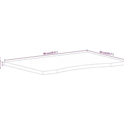 vidaXL Accesorios Para Mesas-Tablero de escritorio con curva madera mango rugosa 90x50x2,5cm