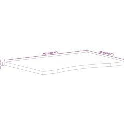 vidaXL Accesorios Para Mesas-Tablero de escritorio con curva madera mango rugosa 90x50x2,5cm