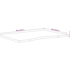 vidaXL Accesorios Para Mesas-Tablero de escritorio rectangular madera de acacia 80x60x2,5 cm