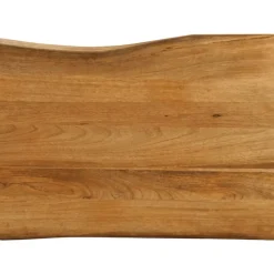 vidaXL Tablero de mesa borde natural madera maciza mango 80x60x3,8 cm Madera de mango (color roble) New