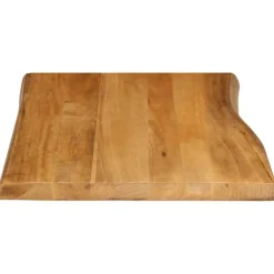 vidaXL Tablero de mesa borde natural madera maciza mango 80x60x3,8 cm Madera de mango (color roble) New