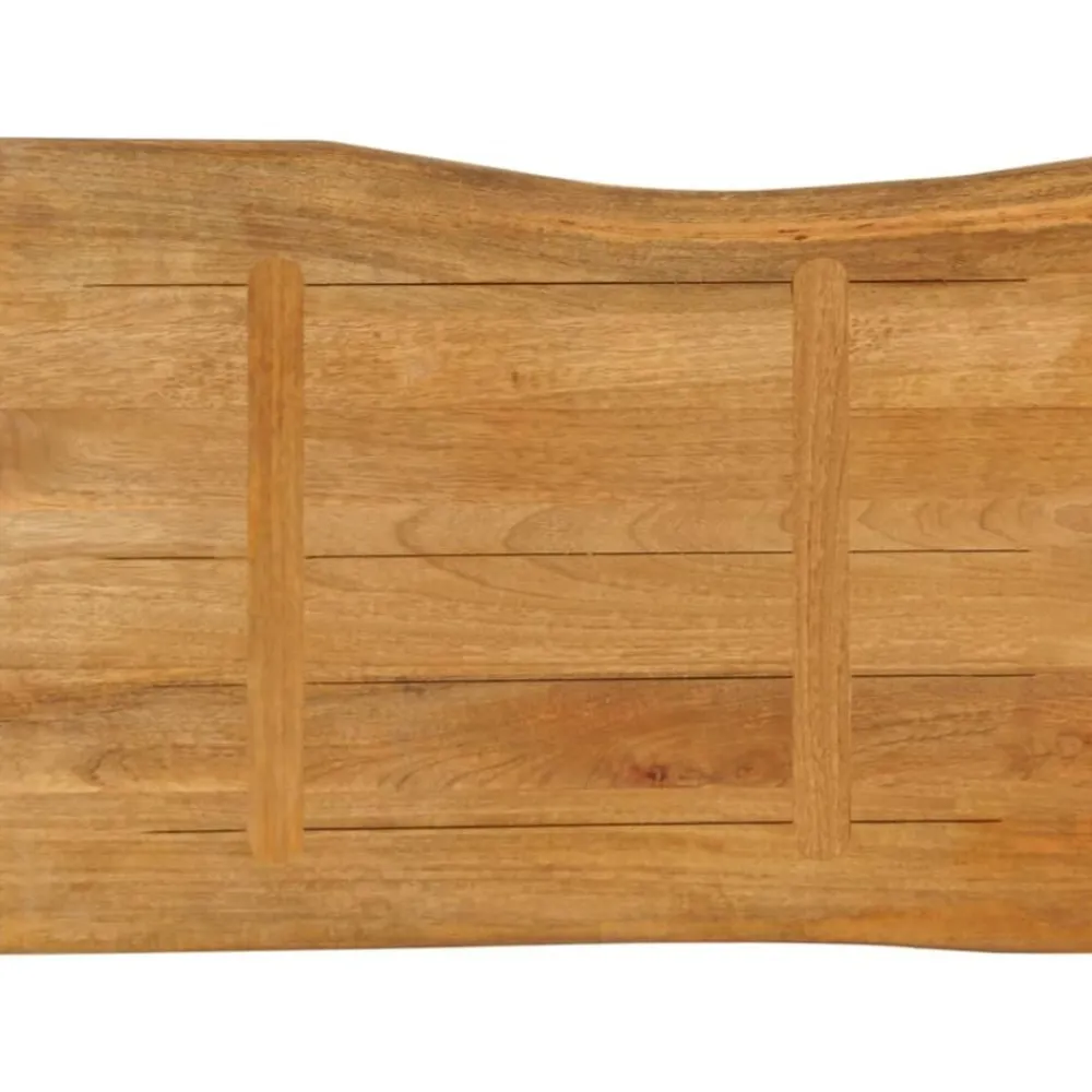 vidaXL Tablero de mesa borde natural madera maciza mango 80x60x3,8 cm Madera de mango (color roble) New
