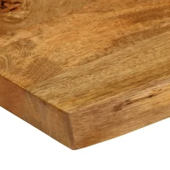 vidaXL Tablero de mesa borde natural madera maciza mango 80x60x3,8 cm Madera de mango (color roble) New