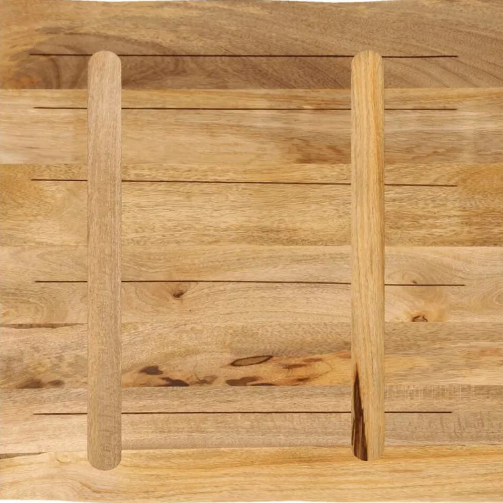 vidaXL Accesorios Para Mesas-Tablero de mesa borde natural madera maciza mango 40x40x3,8 cm