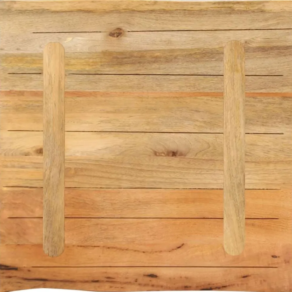 vidaXL Tablero de mesa borde natural madera maciza mango 40x40x2,5 cm Madera de mango (natural) New