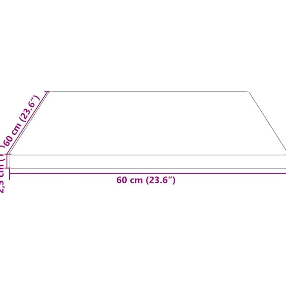 vidaXL Accesorios Para Mesas-Tablero de mesa cuadrado madera maciza de pino 60x60x2,5 cm