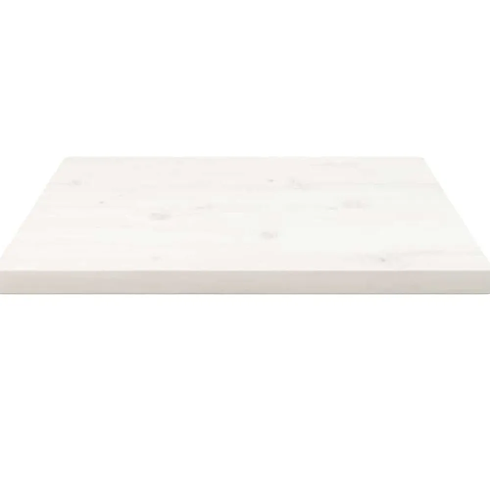 vidaXL Tablero de mesa cuadrado madera maciza pino 40x40x2,5 cm Blanco New
