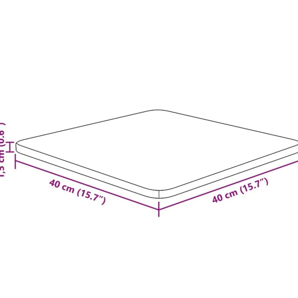vidaXL Accesorios Para Mesas-Tablero de mesa cuadrado madera roble marrón claro 40x40x1,5 cm