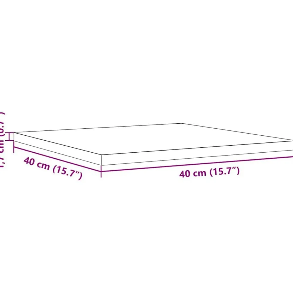 vidaXL Accesorios Para Mesas-Tablero de mesa cuadrado madera maciza de pino 40x40x1,7 cm