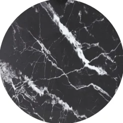 vidaXL Tablero de mesa diseño mármol vidrio templado negro Ø30x0,8 cm Negro y blanco Best