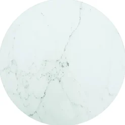 vidaXL Tablero de mesa diseño mármol vidrio templado Ø30x0,8 cm Blanco Clearance