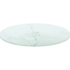 vidaXL Tablero de mesa diseño mármol vidrio templado Ø30x0,8 cm Blanco Clearance