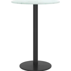 vidaXL Tablero de mesa diseño mármol vidrio templado Ø30x0,8 cm Blanco Clearance