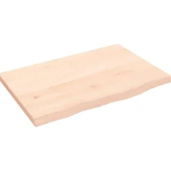 vidaXL Tablero de mesa madera maciza de roble sin tratar 60x40x2 cm Natural New