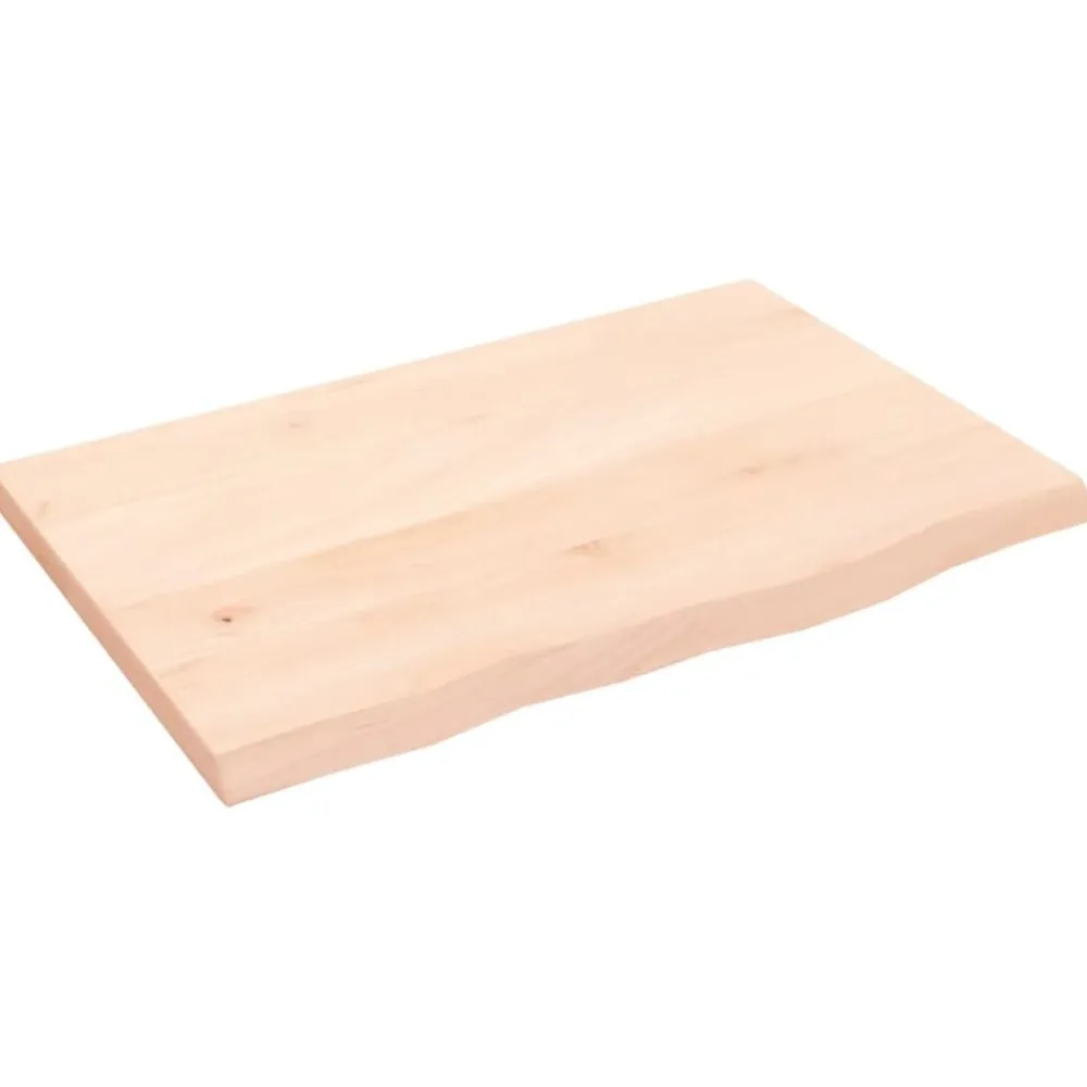 vidaXL Tablero de mesa madera maciza de roble sin tratar 60x40x2 cm Natural New