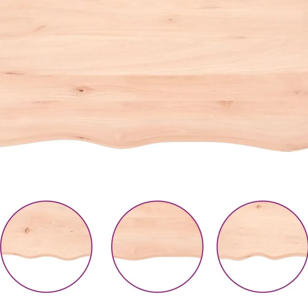 vidaXL Tablero de mesa madera maciza de roble sin tratar 60x40x2 cm Natural New