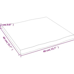 vidaXL Accesorios Para Mesas-Tablero de mesa madera maciza roble borde 40x40x2 cm
