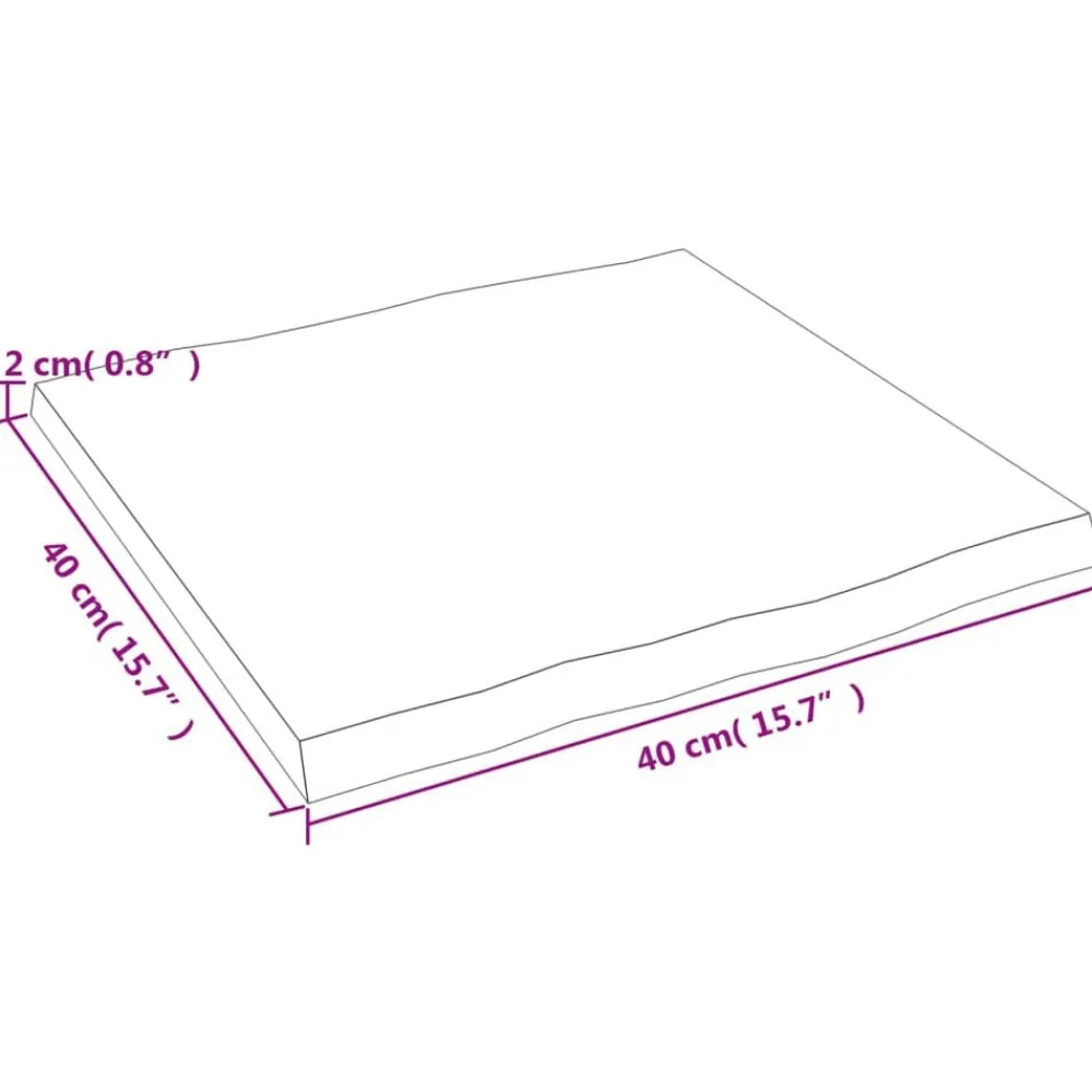 vidaXL Accesorios Para Mesas-Tablero de mesa madera maciza roble borde 40x40x2 cm