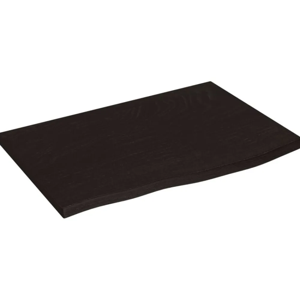 vidaXL Accesorios Para Mesas-Tablero de mesa madera roble tratada marrón oscuro 60x40x2 cm