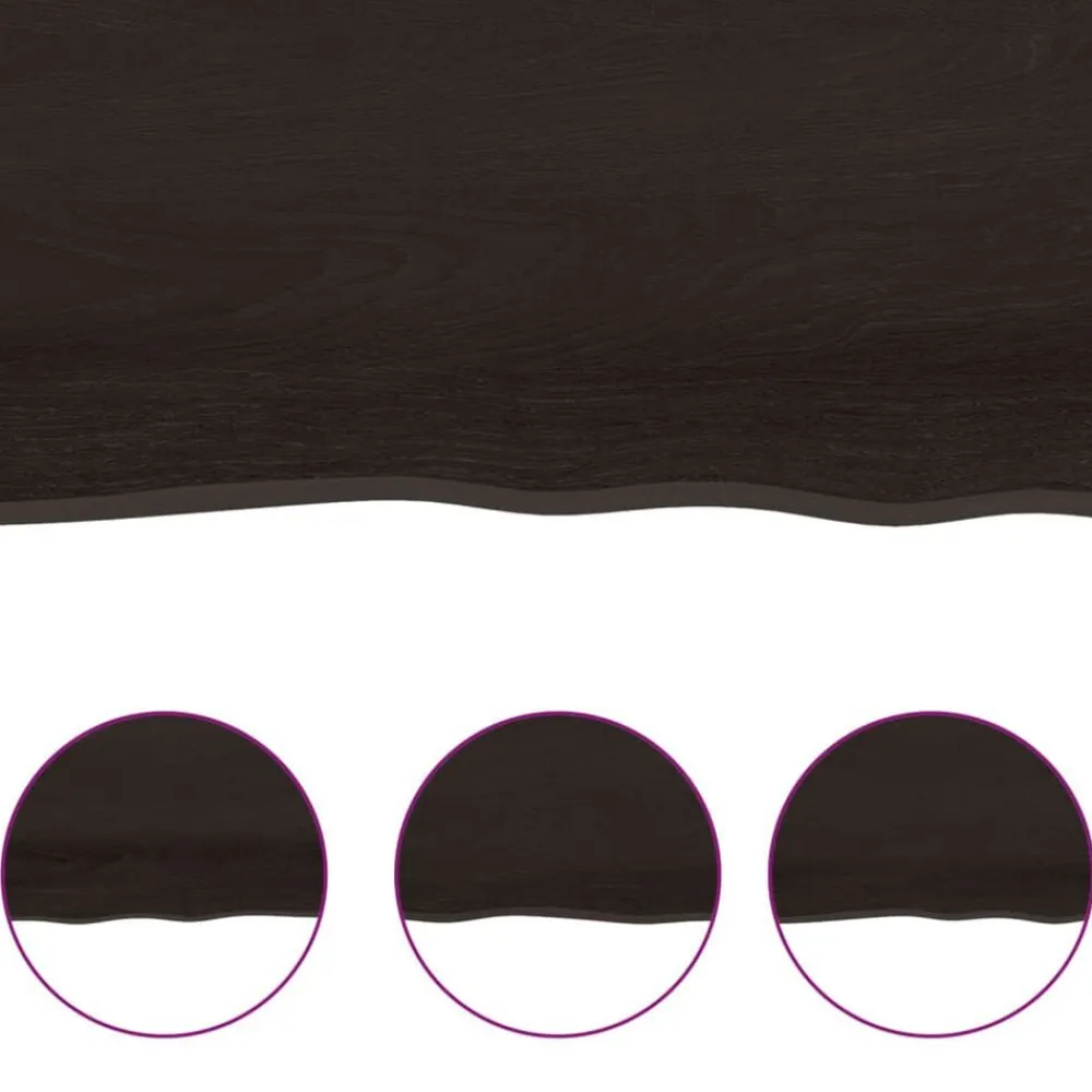 vidaXL Accesorios Para Mesas-Tablero de mesa madera roble tratada marrón oscuro 60x40x2 cm
