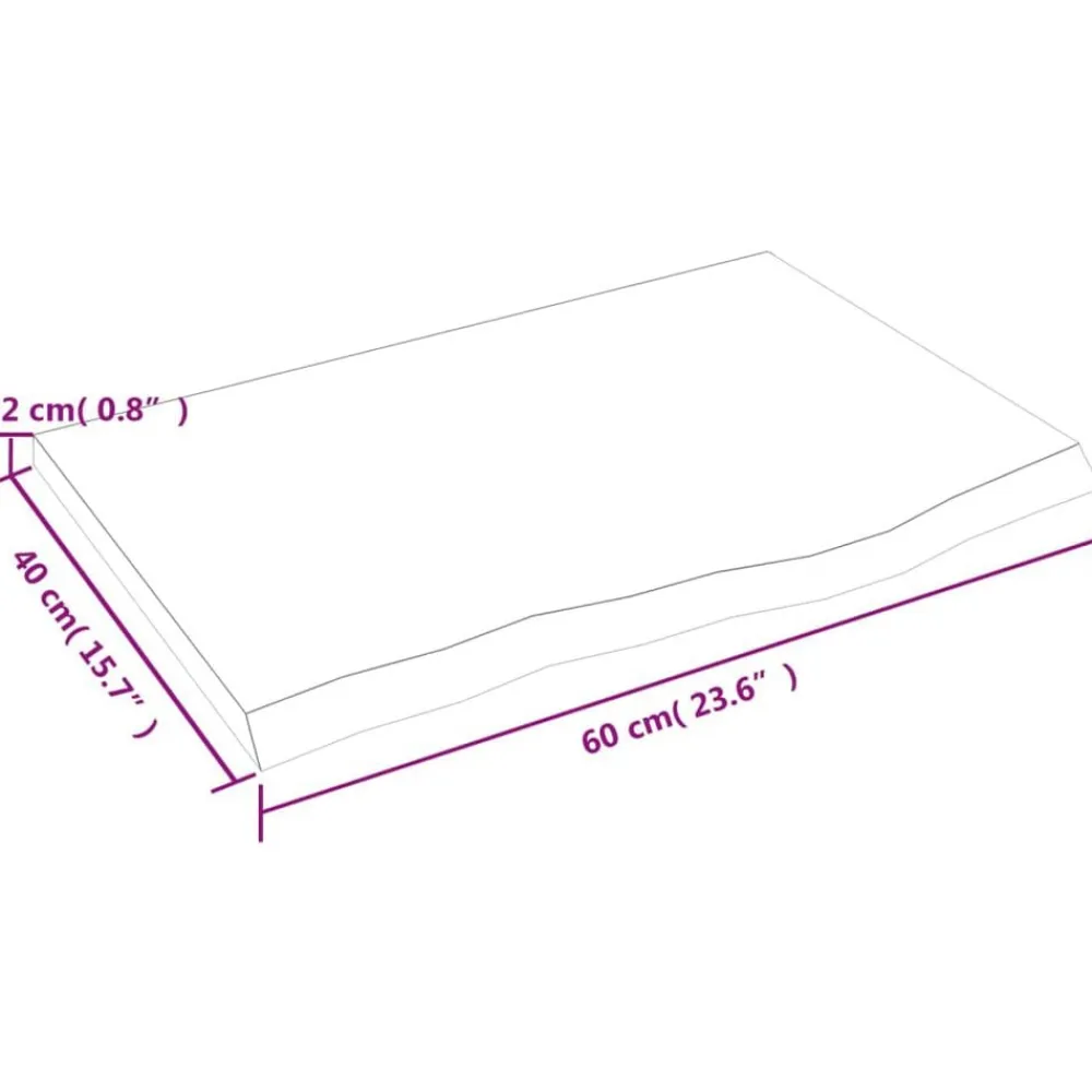 vidaXL Accesorios Para Mesas-Tablero de mesa madera roble tratada marrón oscuro 60x40x2 cm