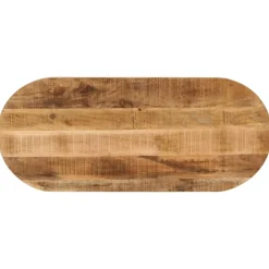 vidaXL Accesorios Para Mesas-Tablero de mesa ovalado madera maciza mango rugosa 80x40x2,5 cm