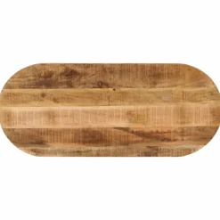 vidaXL Tablero de mesa ovalado madera maciza mango rugosa 80x40x3,8 cm Madera de mango rugosa (natural) Discount