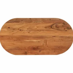 vidaXL Accesorios Para Mesas-Tablero de mesa ovalado madera maciza de acacia 80x40x2,5 cm