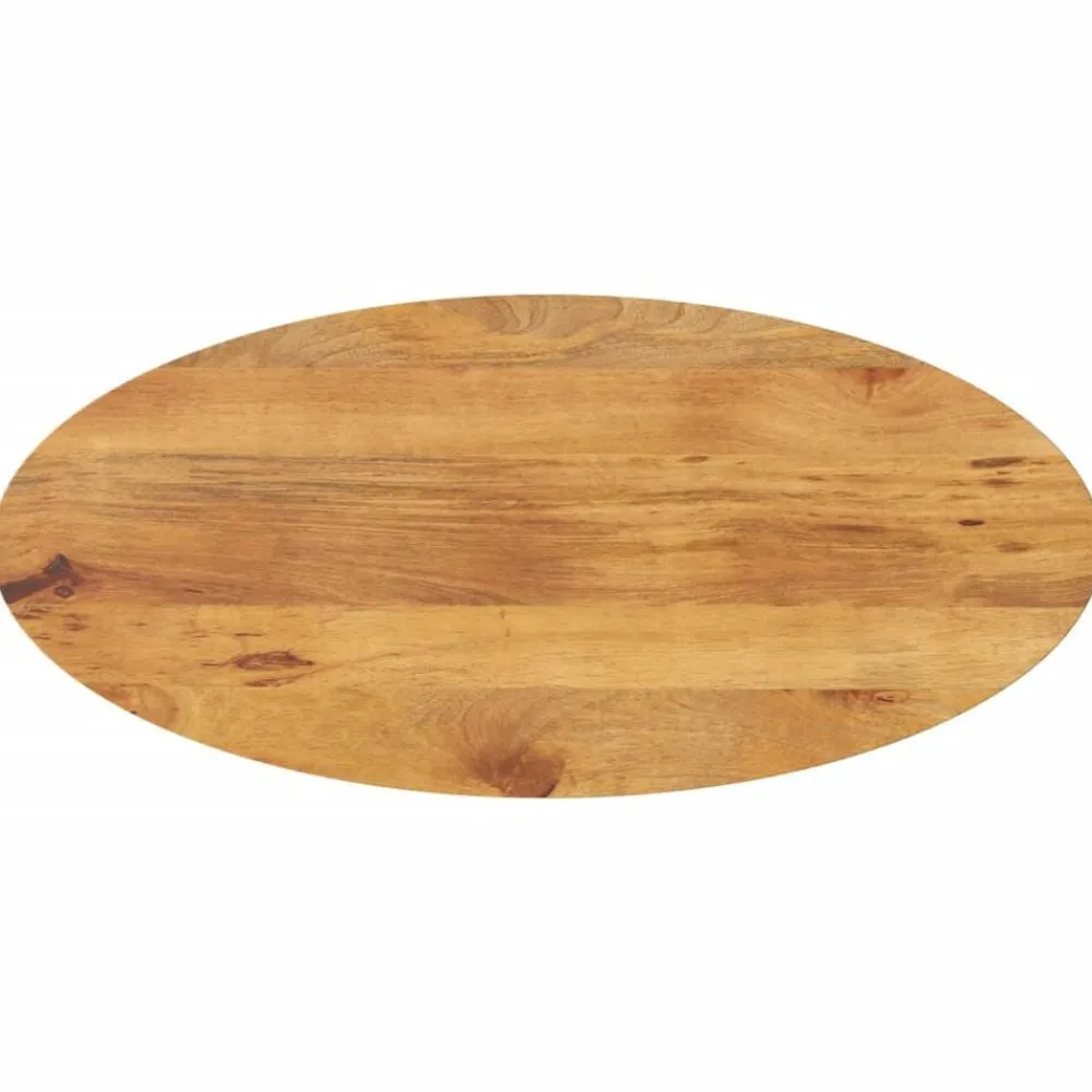 vidaXL Accesorios Para Mesas-Tablero de mesa ovalado madera maciza de mango 140x50x3,8 cm