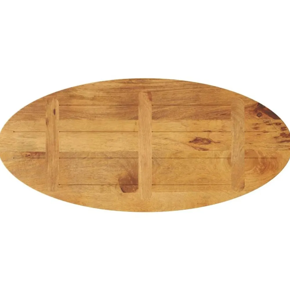 vidaXL Accesorios Para Mesas-Tablero de mesa ovalado madera maciza de mango 140x50x3,8 cm