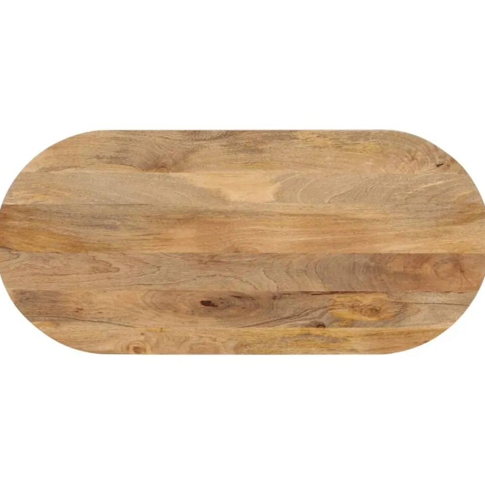 vidaXL Tablero de mesa ovalado madera maciza de mango 80x40x2,5 cm Madera de mango (natural) Clearance