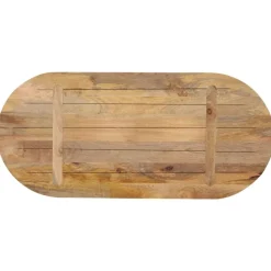 vidaXL Tablero de mesa ovalado madera maciza de mango 80x40x2,5 cm Madera de mango (natural) Clearance