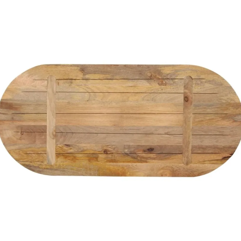 vidaXL Tablero de mesa ovalado madera maciza de mango 80x40x2,5 cm Madera de mango (natural) Clearance