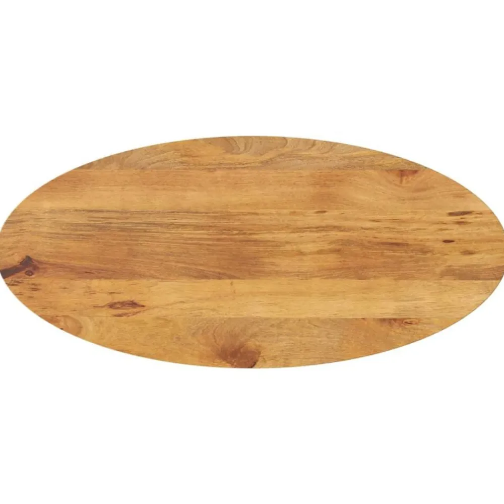 vidaXL Accesorios Para Mesas-Tablero de mesa ovalado madera maciza de mango 140x50x2,5 cm