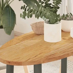 vidaXL Tablero de mesa ovalado madera maciza de roble 80x40x2 cm Marr&oacute;n claro Best