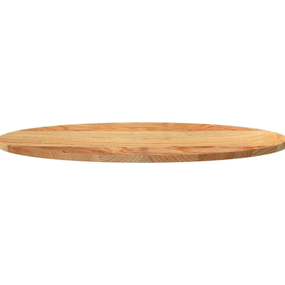 vidaXL Tablero de mesa ovalado madera maciza de roble 80x40x2 cm Marrón claro Best